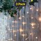 96 LED Battery Operated Curtain String Light – 6 Strands Warm White Glow
